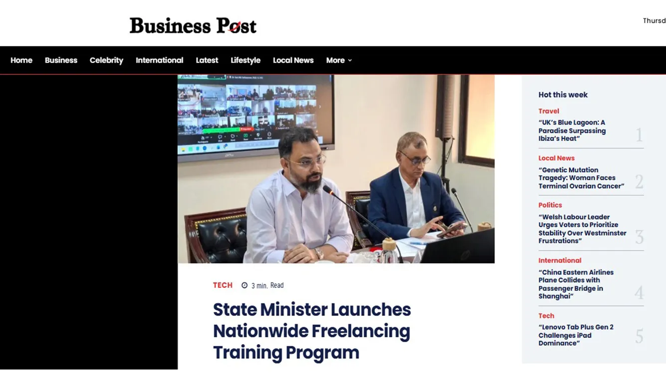State Minister Launches Nationwide Freelancing Training Program